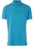 Drumohr - Chest Pocket Polo Shirt - Men - Cotton - M, Blue, Cotton