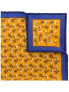 Fefè Reindeer Print Pocket Square - Yellow & Orange