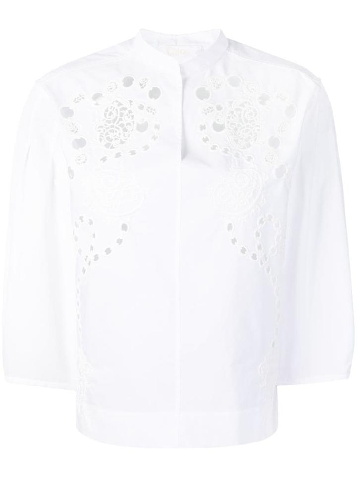 Chloé Laser Cut Shirt - White