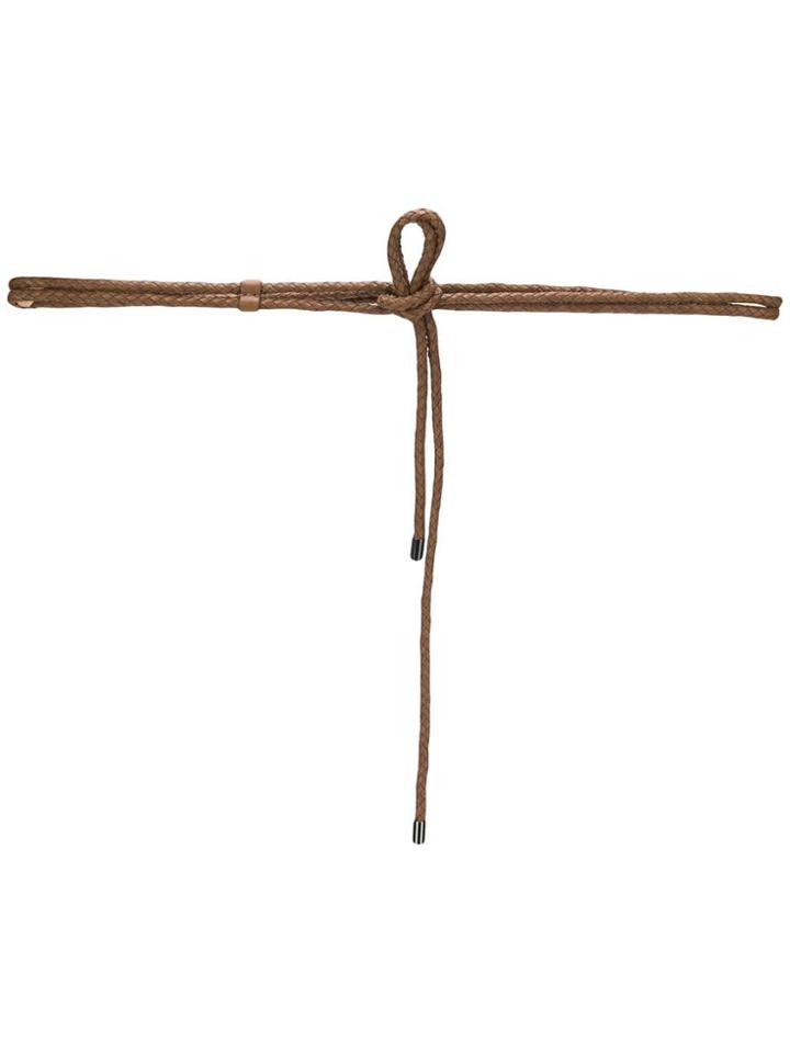 Brunello Cucinelli Woven Tie Belt - Brown