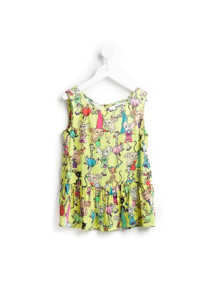 Moschino Kids Vanity Pets Blouse, Girl's, Size: 11 Yrs, Green
