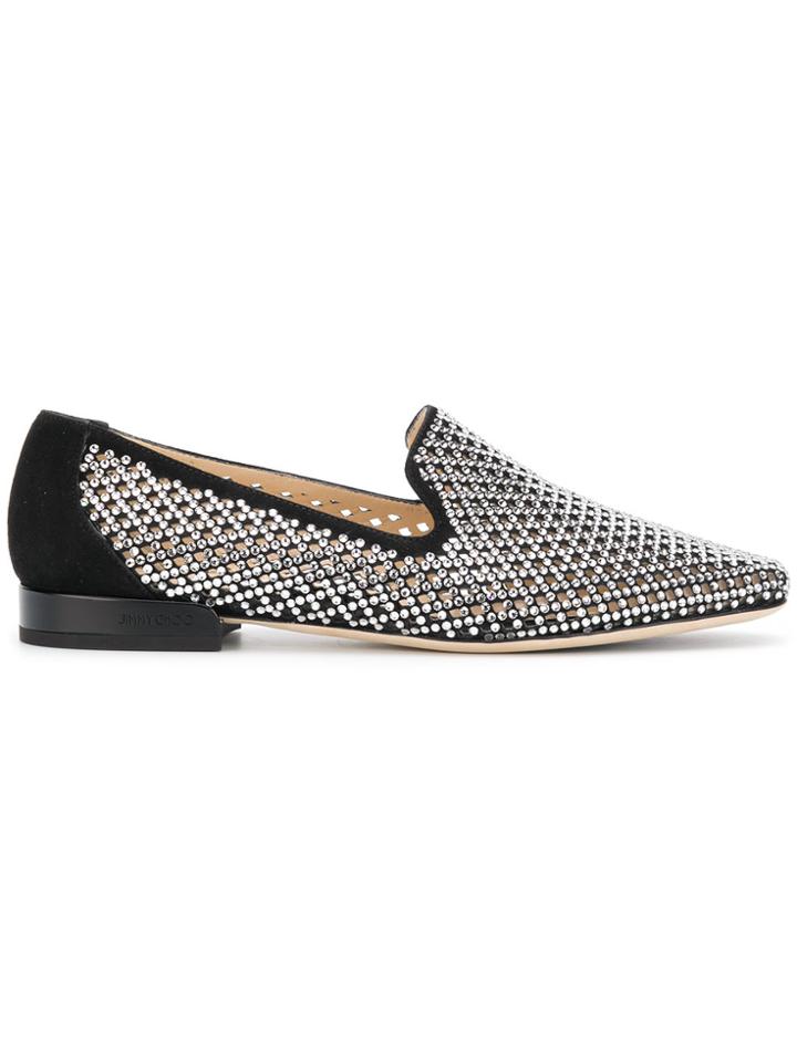 Jimmy Choo Crystal Mesh Style Jaida Loafer - Black