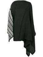 Yohji Yamamoto - Asymmetric Cape - Women - Hemp/linen/flax/acrylic - S, Women's, Black, Hemp/linen/flax/acrylic