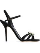 Dolce & Gabbana Crystal Flower Detail Sandals