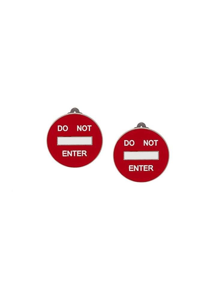 Moschino 'do Not Enter' Clip On Earrings