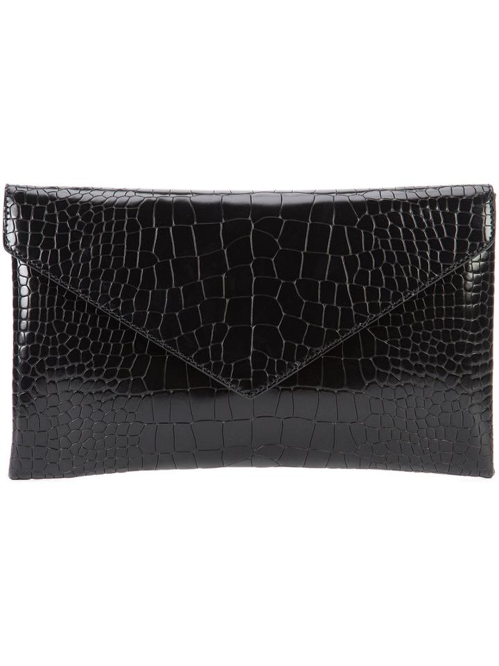 Alaïa Embossed Clutch, Women's, Black, Leather