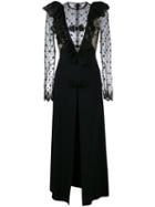 Alessandra Rich Lace Panel Evening Dress, Women's, Size: 44, Black, Silk/polyamide/viscose