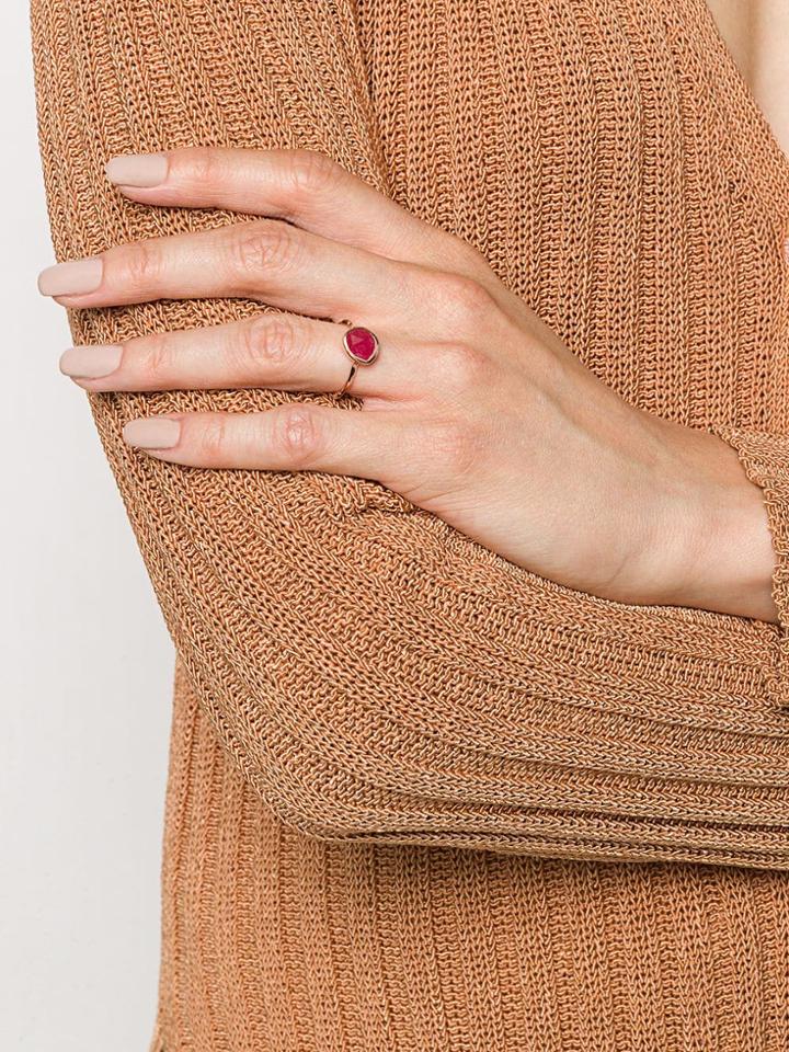 Monica Vinader Rp Siren Pink Quartz Stacking Ring - Gold