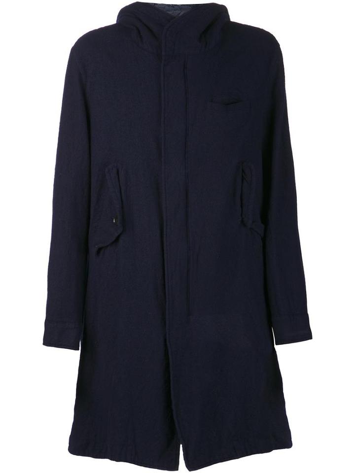 Undercover Mid-length Coat, Men's, Size: 4, Blue, Wool/polyester