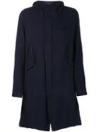 Undercover Mid-length Coat, Men's, Size: 4, Blue, Wool/polyester
