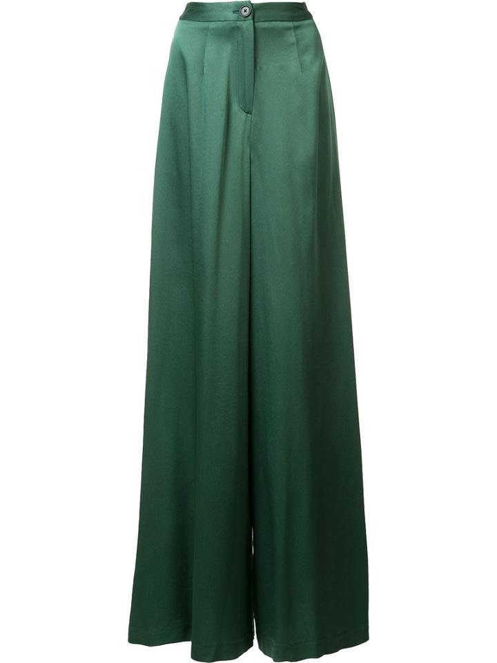 Tome - Silk Palazzo Pants - Women - Silk - Xl, Green, Silk
