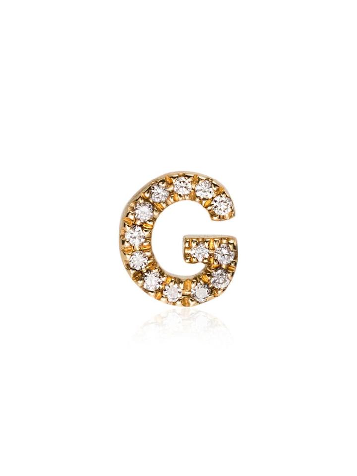 Loquet 18k Yellow Gold G Diamond Letter Charm