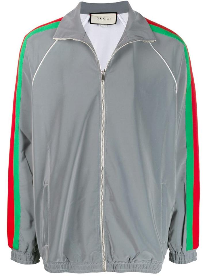 Gucci Signature Stripes Bomber Jacket - Silver