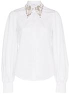 Erdem Eula Sequin Collar Cotton Shirt - White