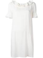 Twin-set Ruffled Neck Dress, Women's, Size: 40, White, Spandex/elastane/acetate/viscose