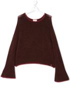 Pinko Curved Hem Sweater - Red