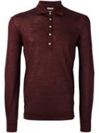 Massimo Alba Long-sleeve Polo Shirt, Men's, Size: Medium, Red, Wool