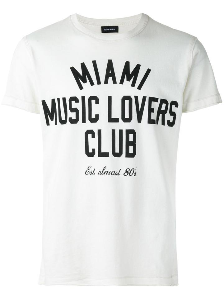 Diesel - Slogan Print T-shirt - Men - Cotton - Xxl, White, Cotton