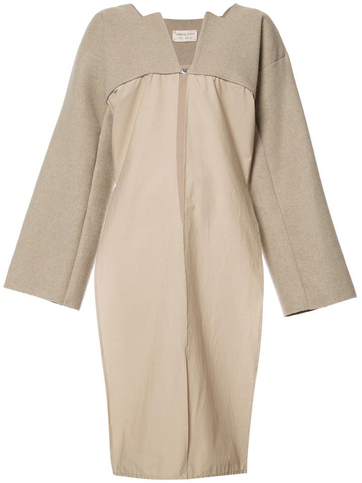 Sabine Luise - Contrast Panel Cardigan - Women - Cotton/cashmere - One Size, Nude/neutrals, Cotton/cashmere