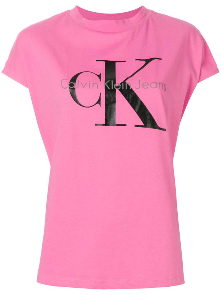 Calvin Klein Jeans Logo T-shirt - Pink & Purple