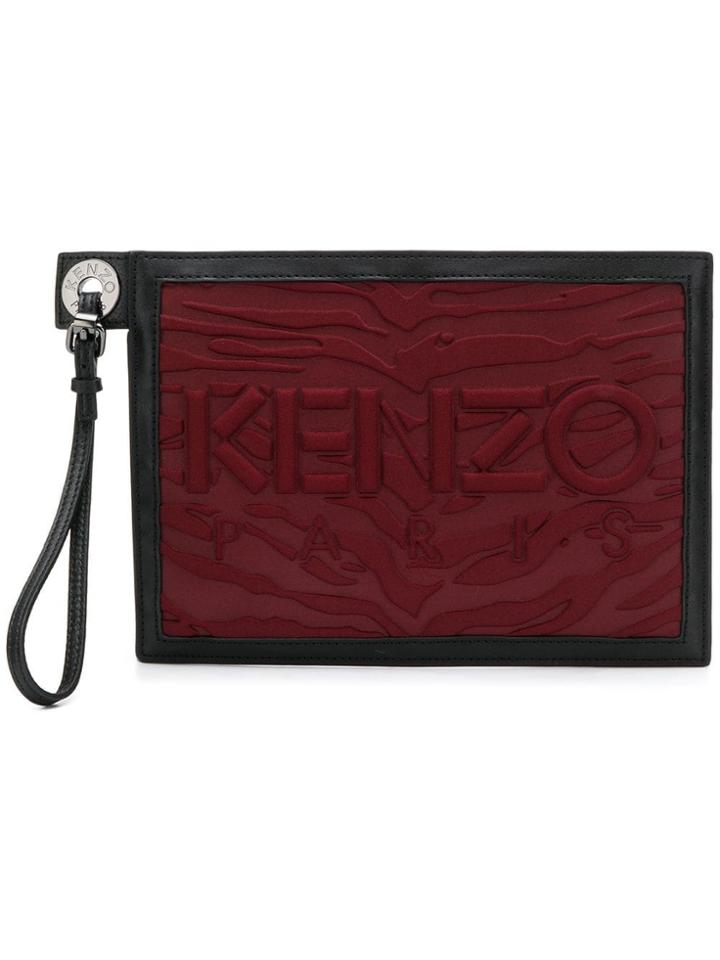 Kenzo Embossed Logo Clutch Bag - Red
