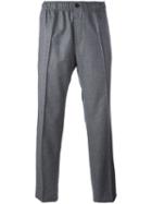 Maison Kitsuné Straight-leg Trousers, Men's, Size: Large, Grey, Wool
