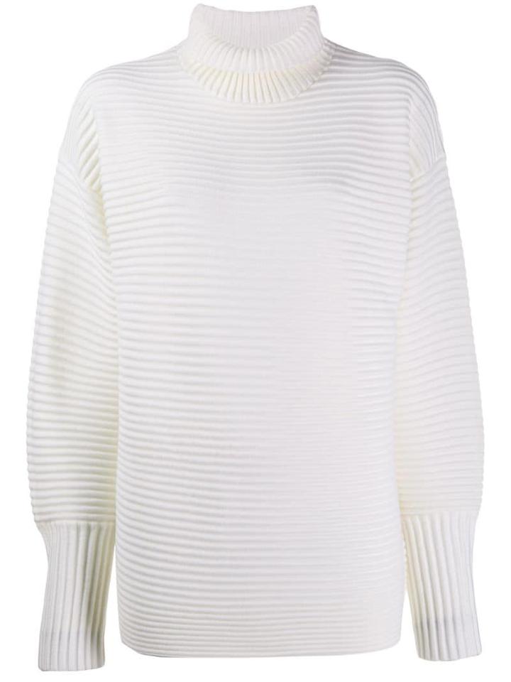Victoria Victoria Beckham Ribbed Loose Fit Jumper - White
