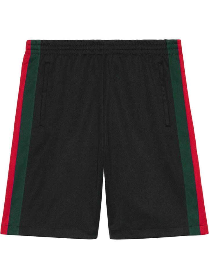 Gucci Technical Jersey Short With Web Detail - Black
