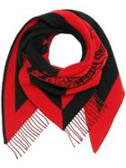 Burberry The Burberry Bandana In Crest Detail Wool Cashmere - Orange