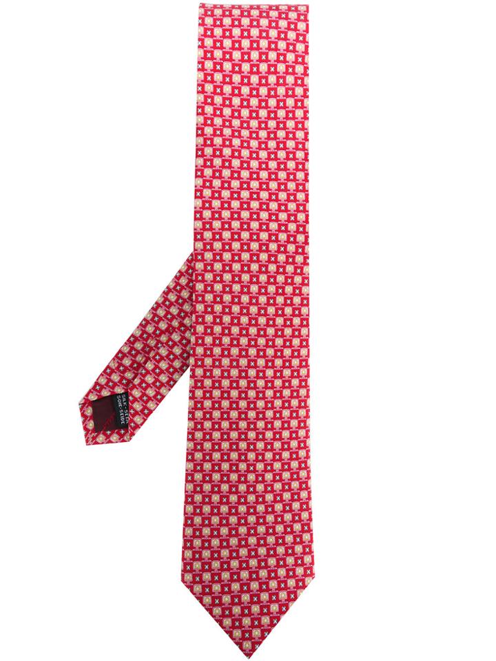 Salvatore Ferragamo Gancio Pattern Tie - Red