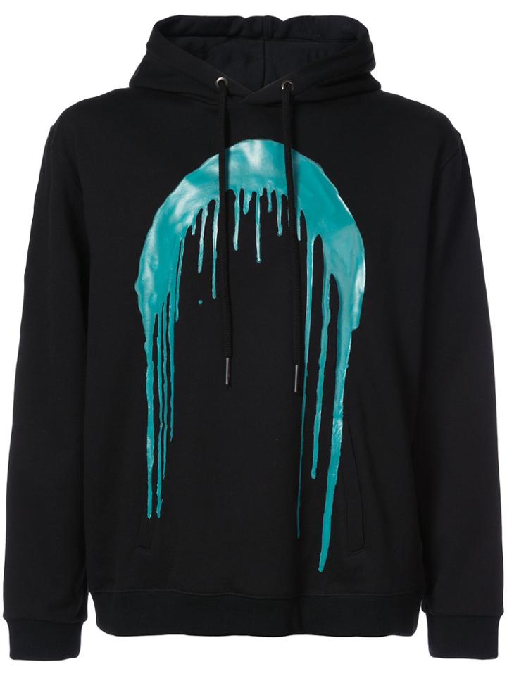 Rochambeau Paint Drip Print Hoodie - Black