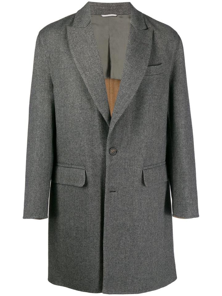 Brunello Cucinelli Single Breasted Overcoat - Grey
