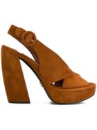 Prada Crossover Sandals - Brown