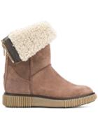 Moncler Shearling Cuffed Boots - Blue