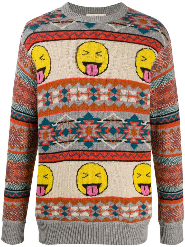 Maison Flaneur Smiley Knit Jumper - Neutrals