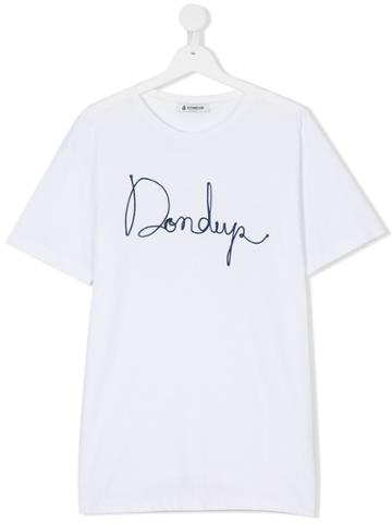 Dondup Kids Logo Embroidered T-shirt - White