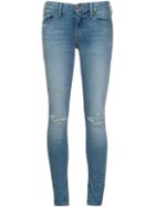 Mother Distressed Skinny Jeans, Women's, Size: 32, Blue, Cotton/polyester/spandex/elastane