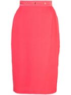 Fleur Du Mal Grommet Pencil Skirt - Red