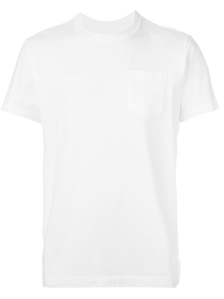 Sacai Front Pocket T-shirt, Men's, Size: 3, White, Cotton