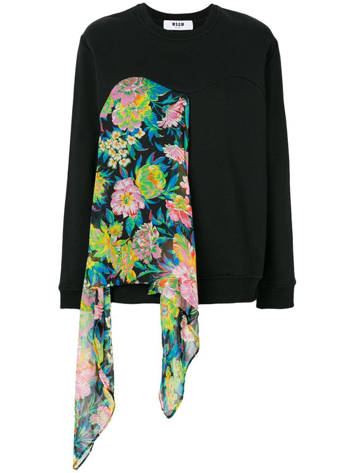 Msgm Scarf Panel Sweatshirt - Black