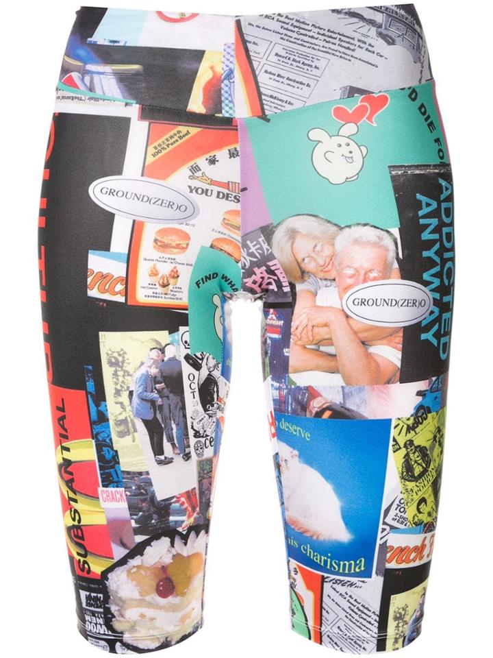 Ground Zero Full Print Sporty Tight Shorts - Multicolour