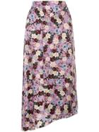 Erdem Tamzin Floral Skirt - Purple