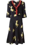 Marni Dawntreader Ruffle Dress, Women's, Size: 40, Black, Silk