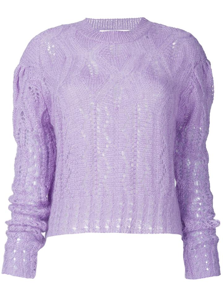 Mcq Alexander Mcqueen Cable Crew Sweater - Pink & Purple