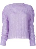 Mcq Alexander Mcqueen Cable Crew Sweater - Pink & Purple