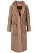Blancha Long Fur Coat - Nude & Neutrals
