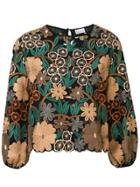 Red Valentino Embroidered Flower Blouse - Multicolour