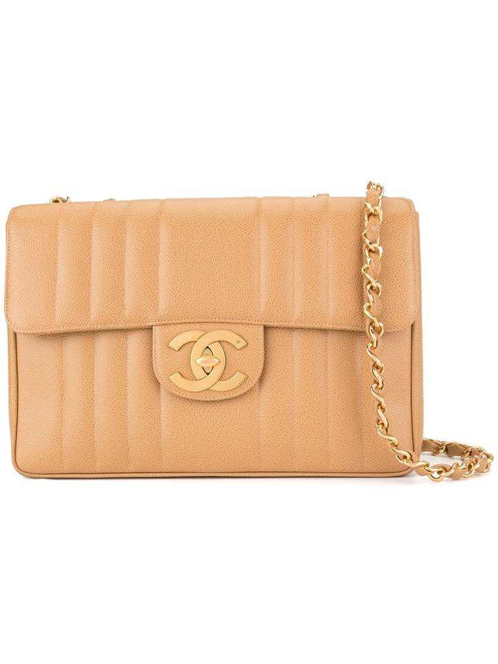 Chanel Vintage Mademoiselle Jumbo Xl Double Chain Shoulder Bag -