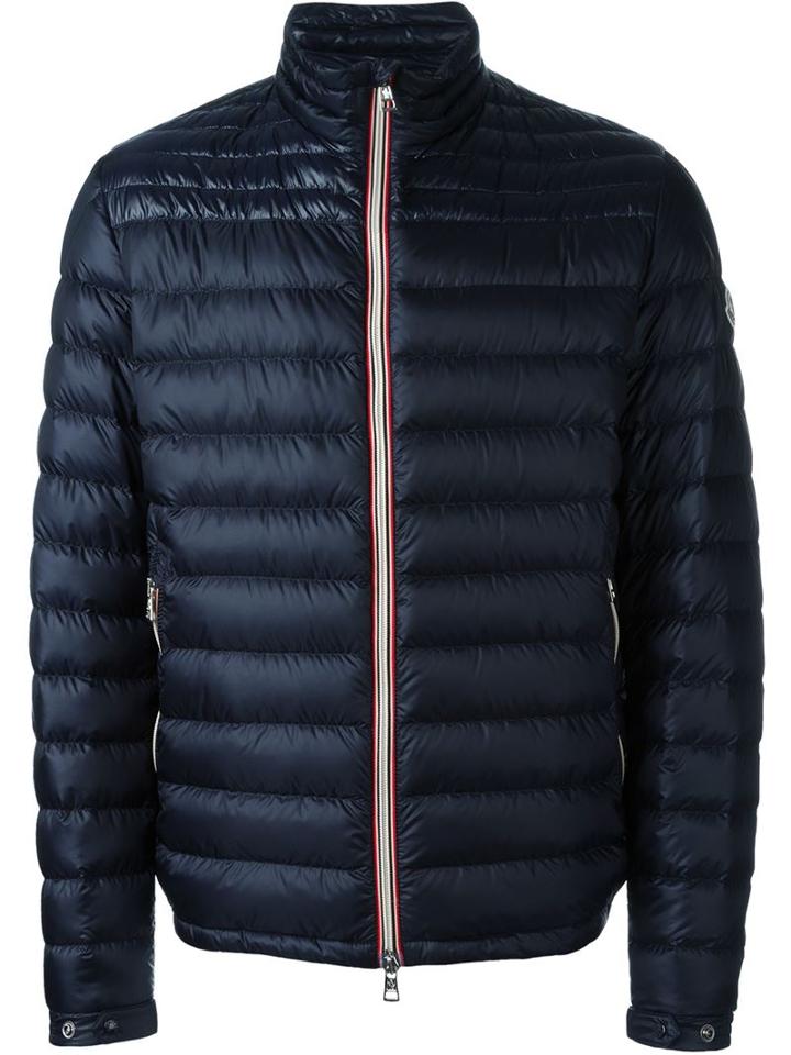 Moncler Zipped Padded Jacket, Men's, Size: 4, Blue, Polyamide/goose Down/feather