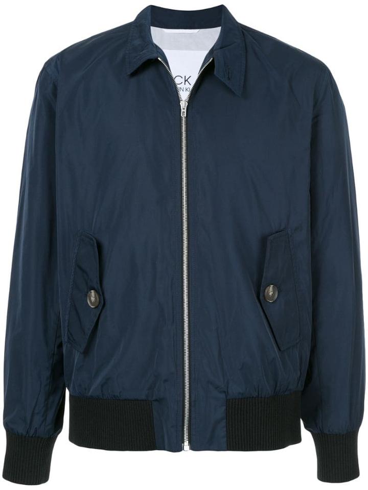Ck Calvin Klein Zipped Bomber Jacket - Blue